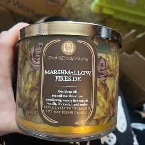 Bath & Body Works Marshmallow Fireside Candle - Brown and Gold